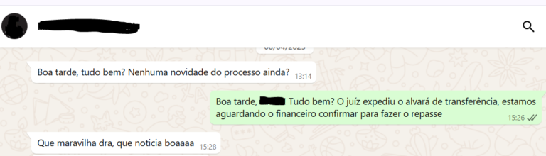 Mensagem de cliente